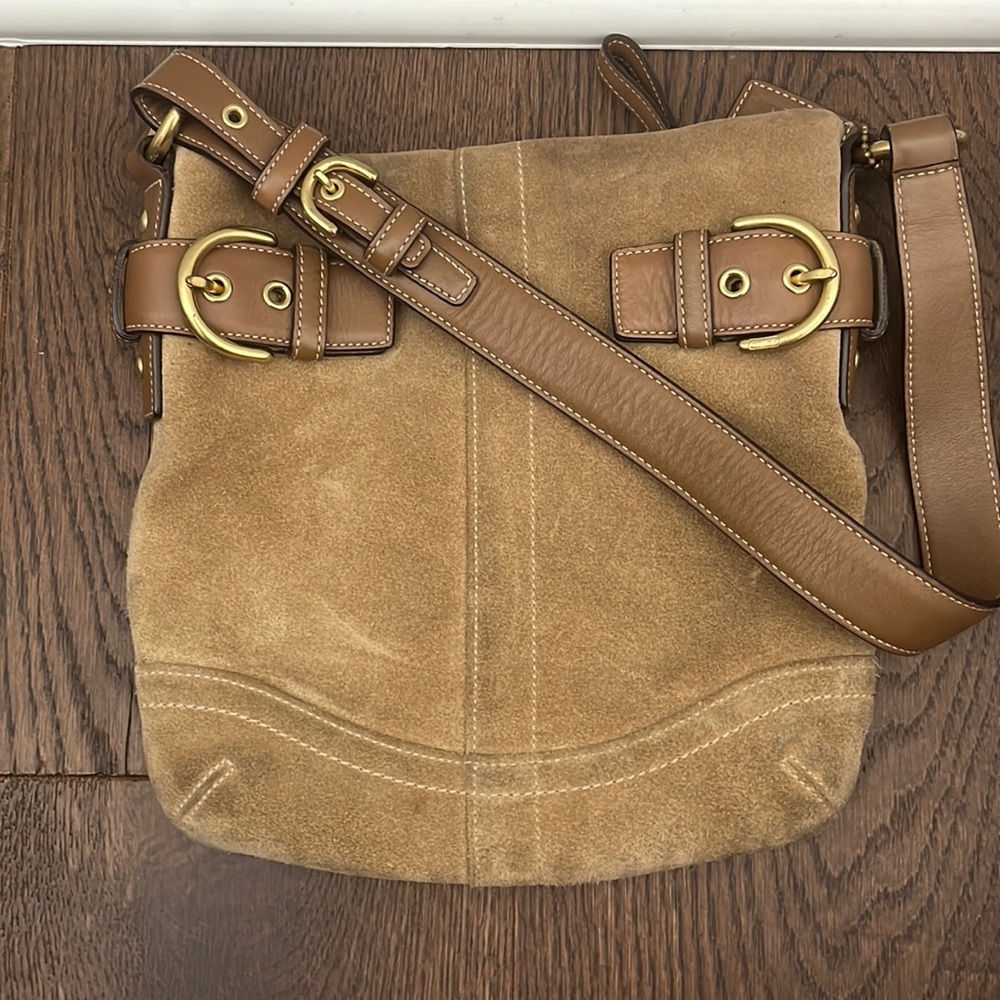 Suede COACH bag